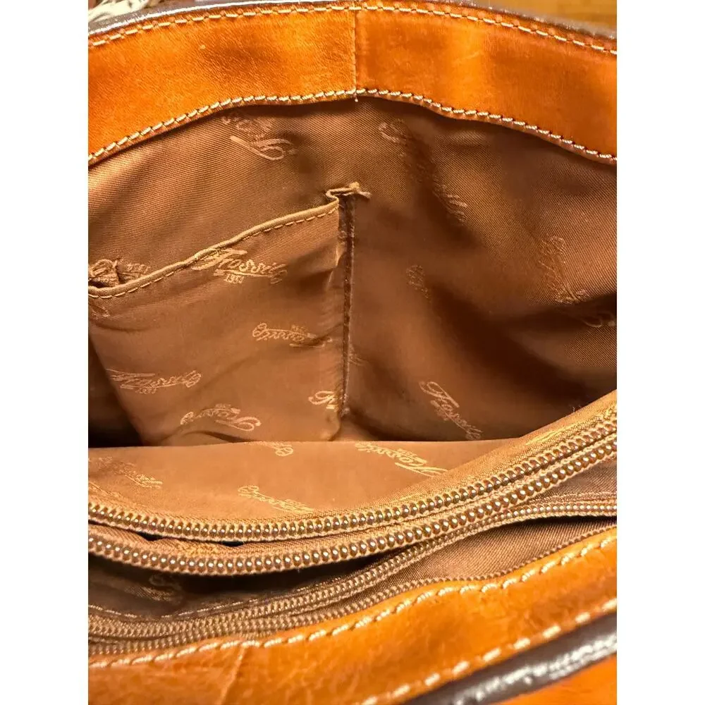 Vintage Fossil Women’s Cognac Leather Shoulder Bag Brown Purse